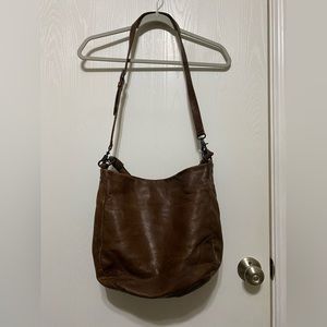 Frye Handbag Shoulder Bag Leather Purse Brown Pockets Adjustable Strap Crossbody